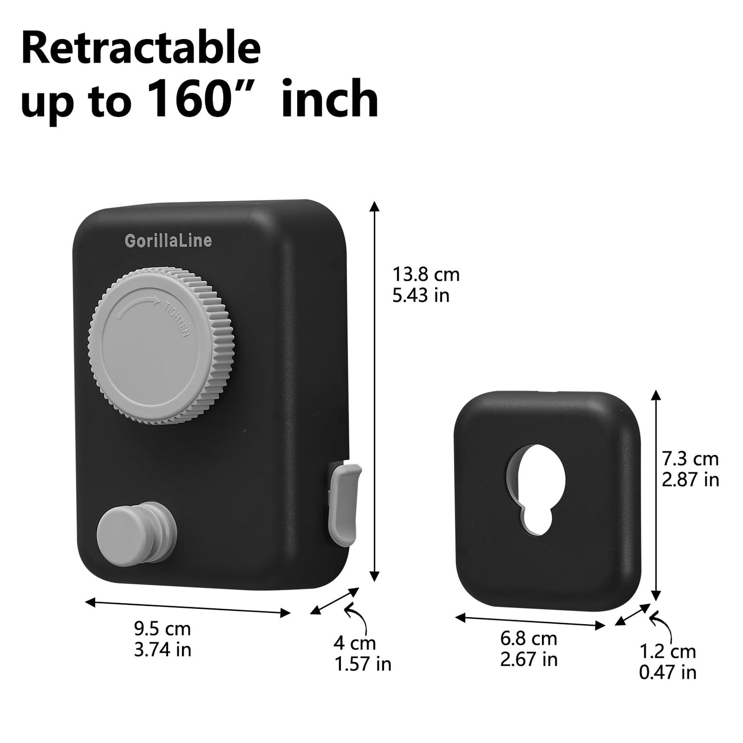 GorillaLine Max - Retractable Clothesline Indoor Outdoor Clothes Line - Heavy Duty Clothes Drying Laundry Line - Wall Mounted Drying Rack - Air Dry Clothing - Max Tighten with GorillaGrip