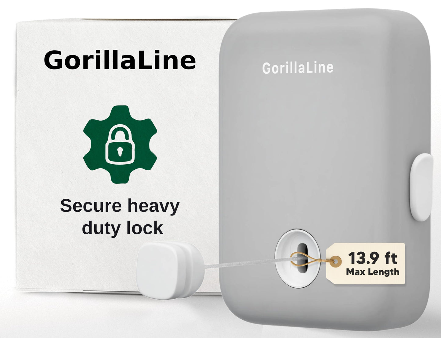GorillaLine - Retractable Clothesline Indoor Outdoor Clothes Line | Wall Mounted Drying Rack Clothing Line