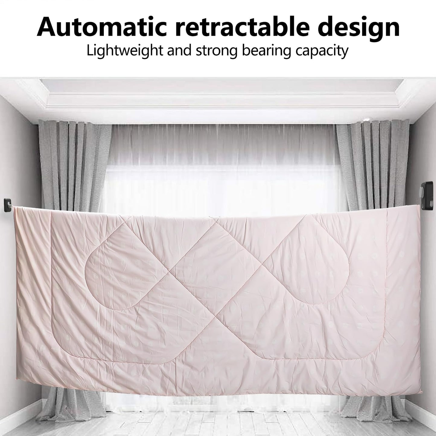 GorillaLine Max - Retractable Clothesline Indoor Outdoor Clothes Line - Heavy Duty Clothes Drying Laundry Line - Wall Mounted Drying Rack - Air Dry Clothing - Max Tighten with GorillaGrip