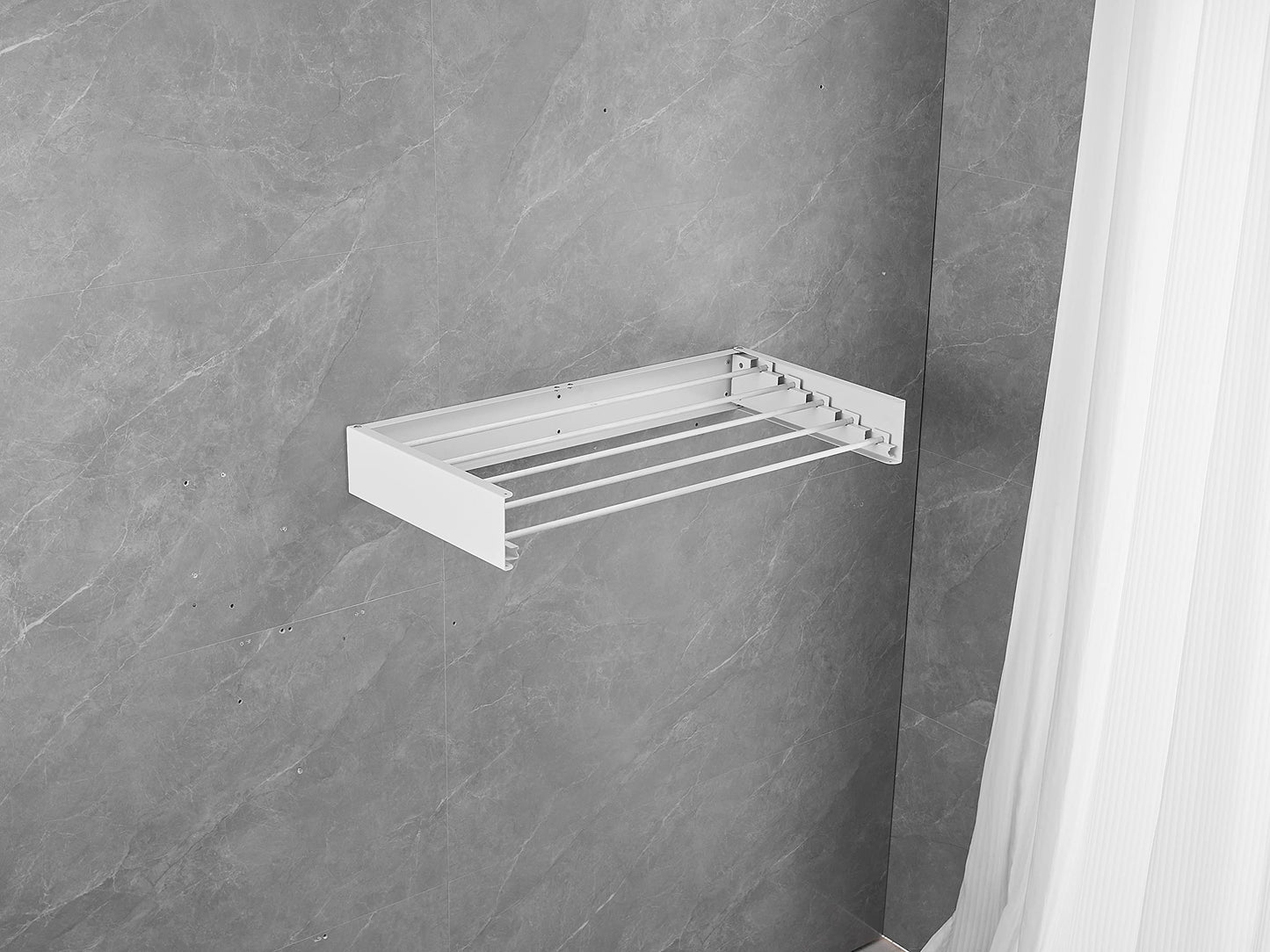 GorillaRack - Laundry Drying Clothes Rack | Retractable Clothing Rack Wall Mount | Clothes Drying Rack Indoor Outdoor For Hanging Heavy Duty Laundry | Large Stainless Steel White