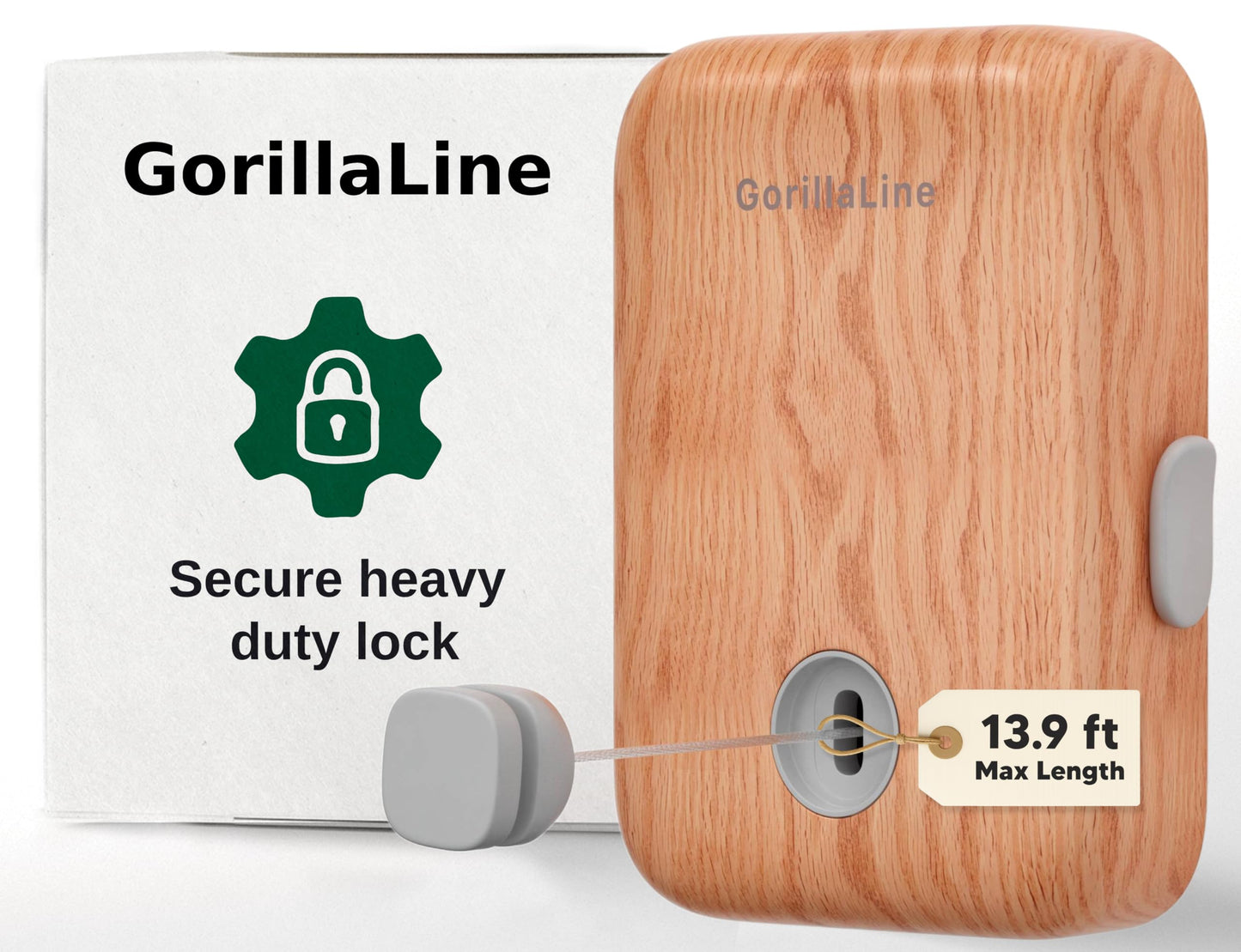 GorillaLine - Retractable Clothesline Indoor Outdoor Clothes Line | Wall Mounted Drying Rack Clothing Line