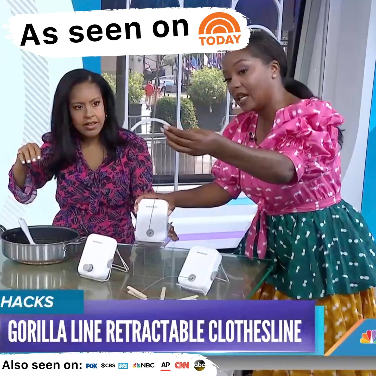 GorillaLine Max - Retractable Clothesline Indoor Outdoor Clothes Line - Wall Mounted Drying Rack - Max Tighten with GorillaGrip