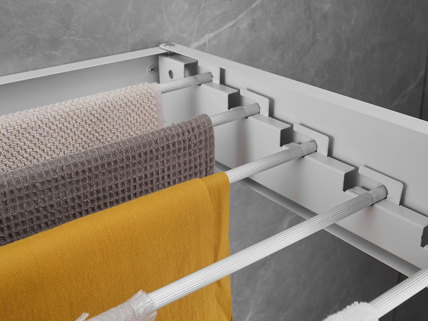 GorillaRack - Laundry Drying Clothes Rack | Retractable Clothing Rack Wall Mount | Clothes Drying Rack Indoor Outdoor For Hanging Heavy Duty Laundry | Large Stainless Steel White