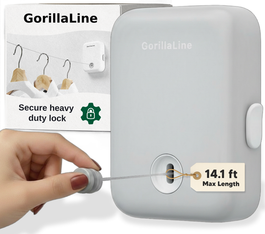 Retractable Clothesline Indoor-Outdoor GorillaLine Light Gray