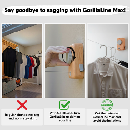 Retractable Clothesline Max – Wood | GorillaLine