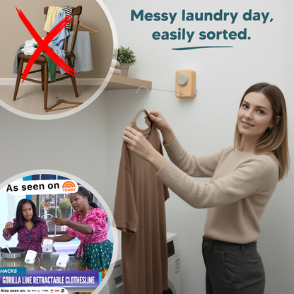 Retractable Clothesline Max – Wood | GorillaLine