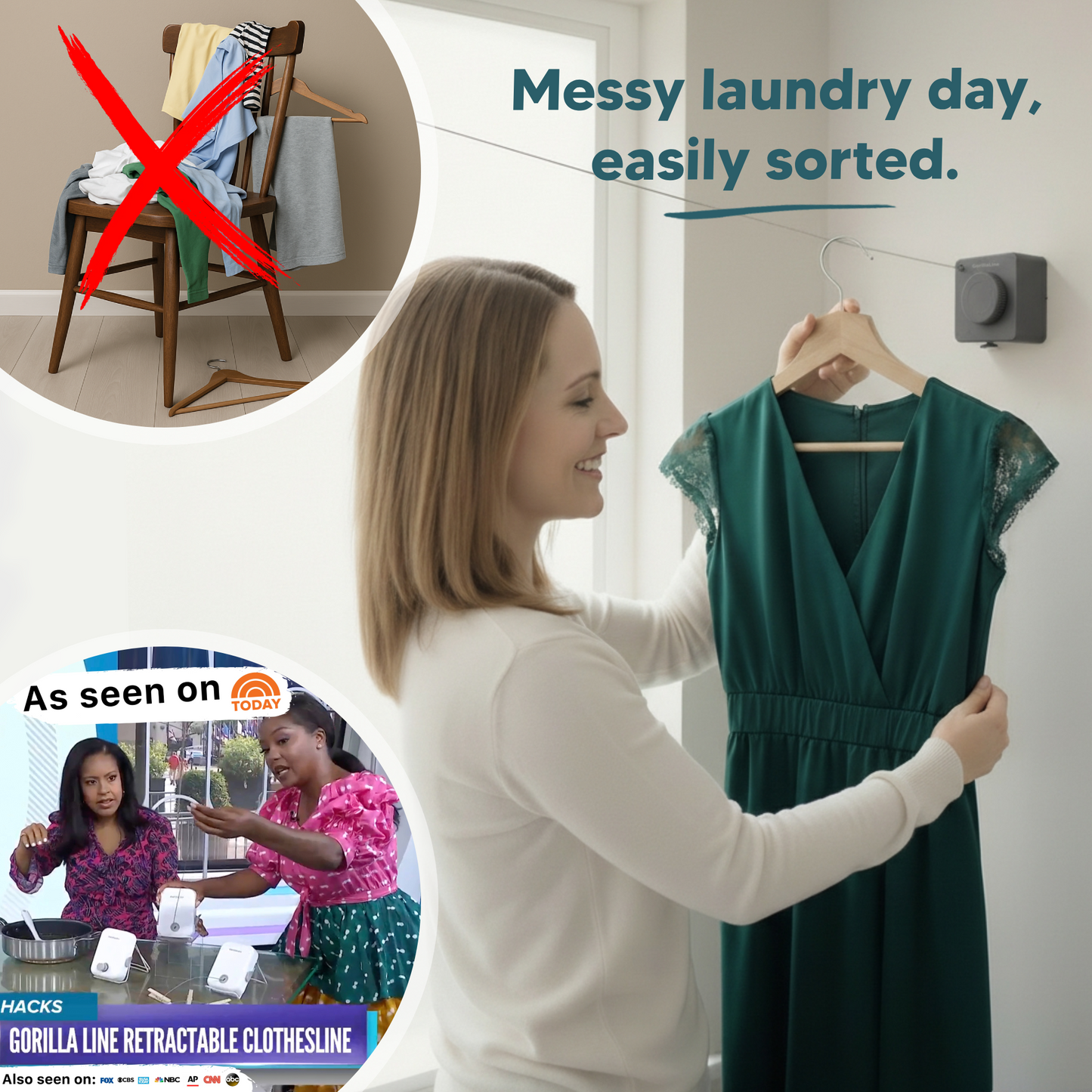 Retractable ClotheslineBasic – Gray – GorillaLine retractable clothesline