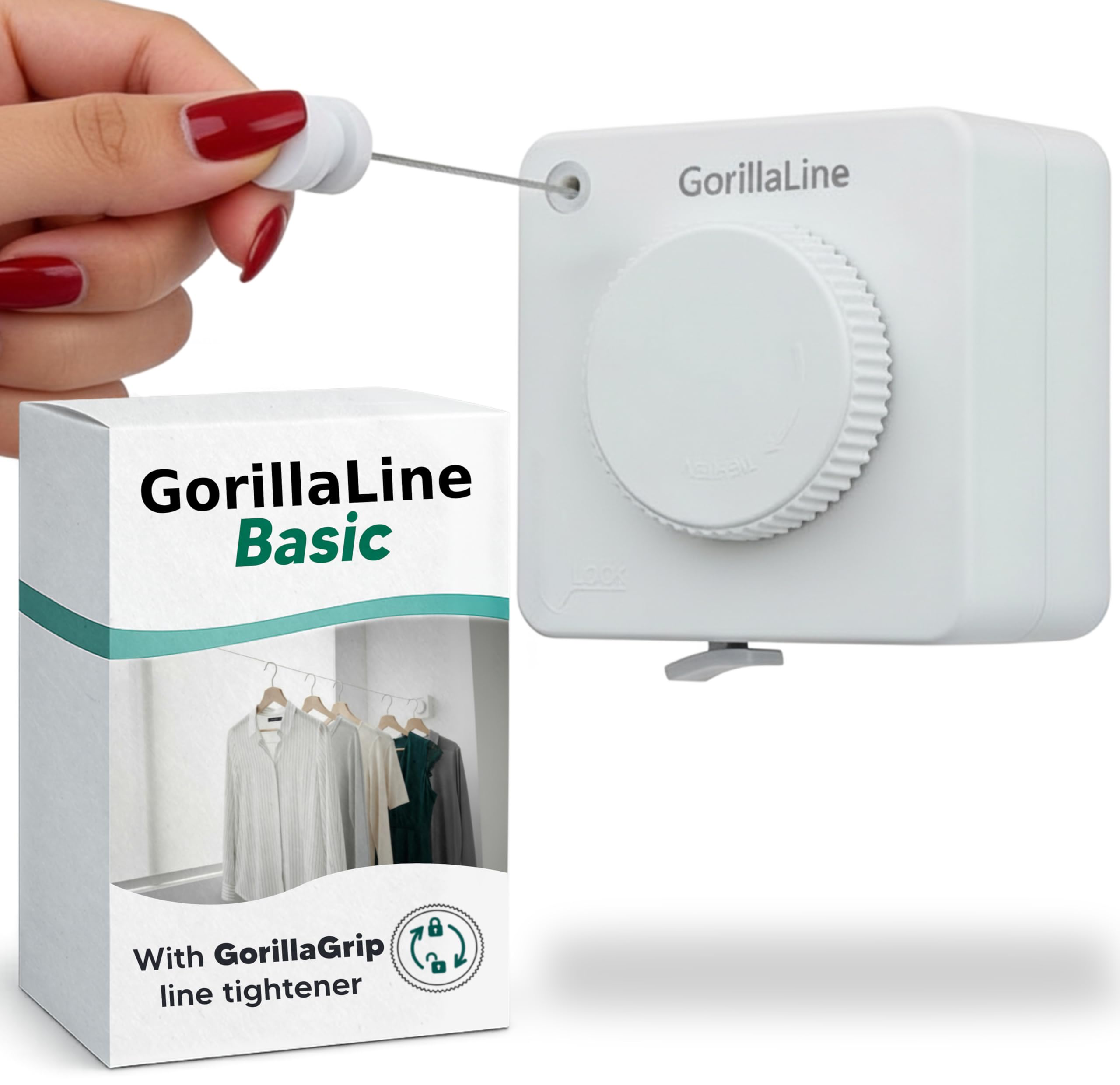 Retractable Clothesline - GorillaLine Basic - with GorillaGrip