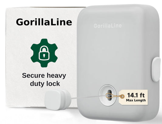 Retractable Clothesline Indoor Outdoor - GorillaLine Light Gray