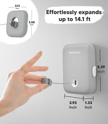 Retractable Clothesline Indoor Outdoor - GorillaLine Gray