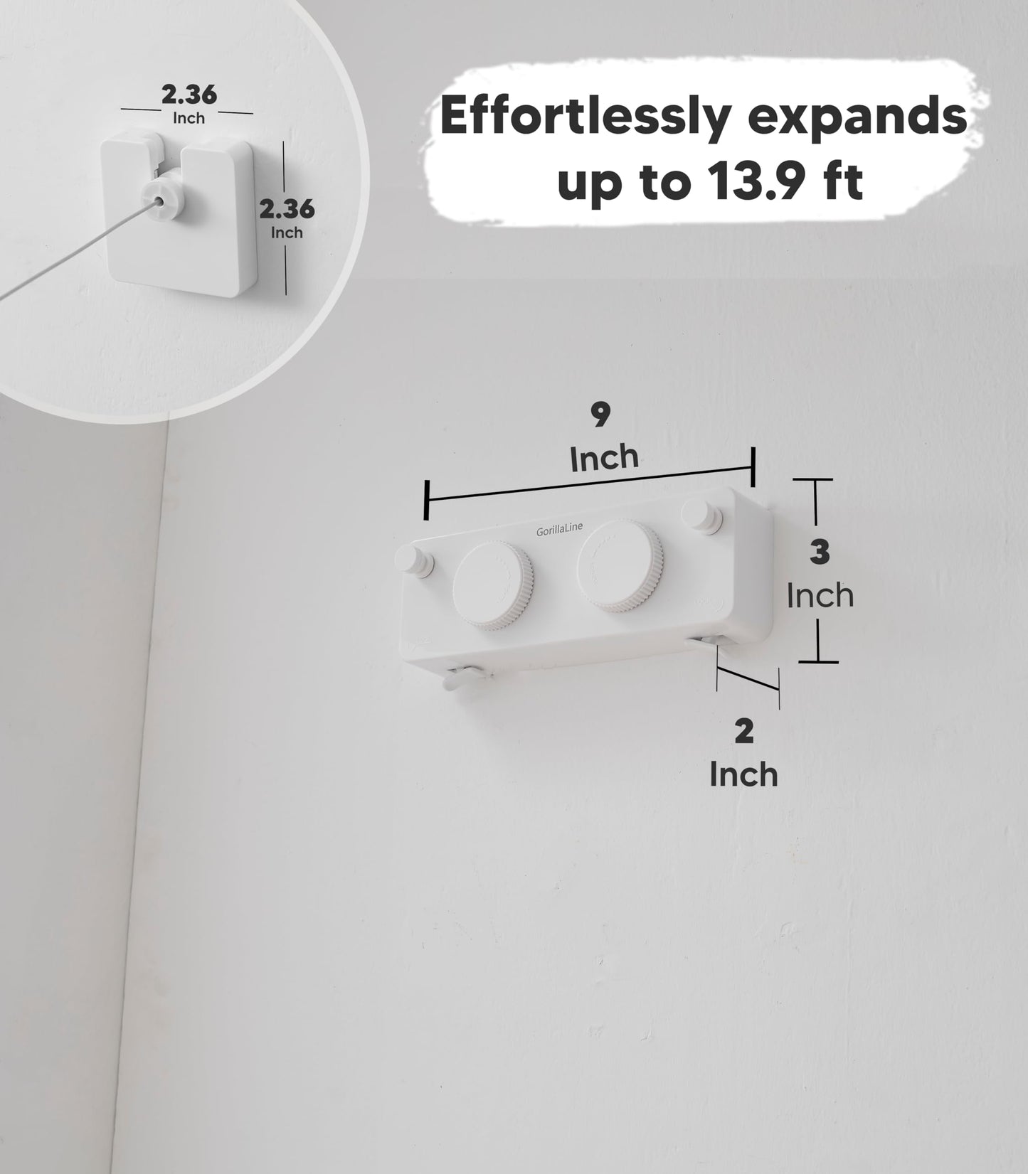Clothesline Indoor - GorillaLine Double Max - Tighten with GorillaGrip