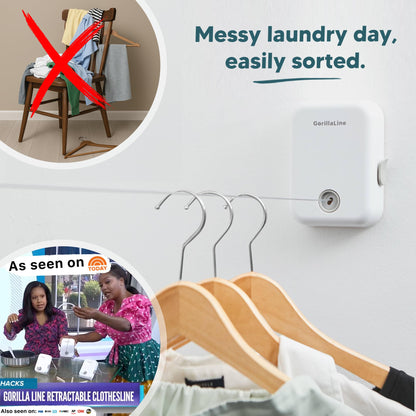 Retractable Clothesline Indoor Outdoor - GorillaLine White