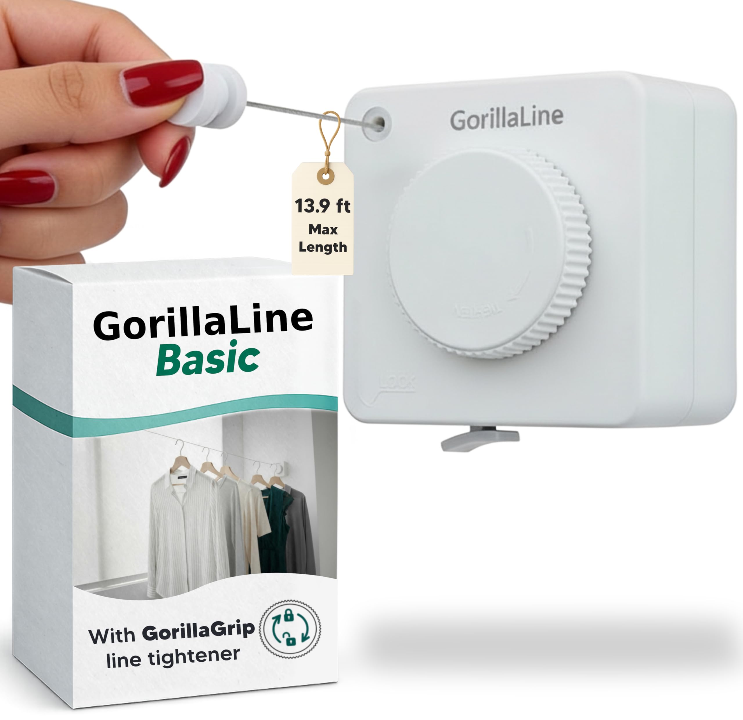 Retractable Clothesline - GorillaLine Basic - with GorillaGrip