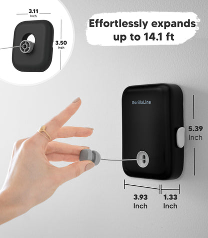 Retractable Clothesline Indoor Outdoor - GorillaLine Black