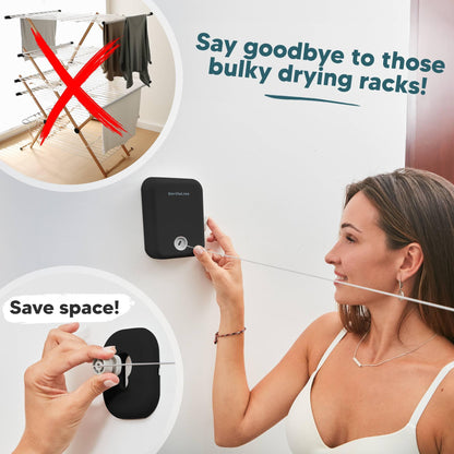 Retractable Clothesline Indoor Outdoor - GorillaLine Black