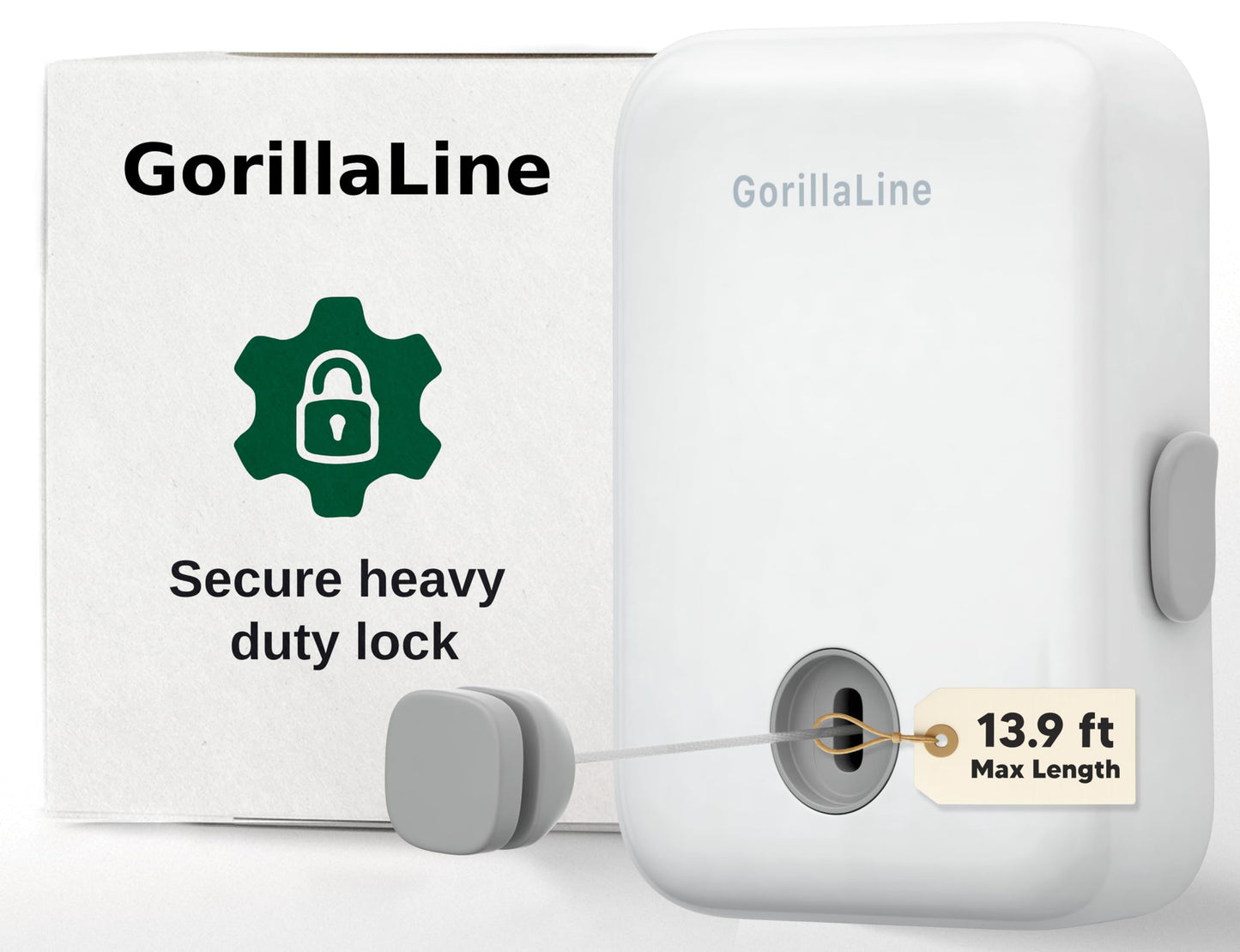 GorillaLine - Retractable Clothesline Indoor Outdoor Clothes Line | Wall Mounted Drying Rack Clothing Line
