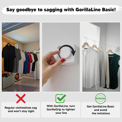 Retractable ClotheslineBasic – White – GorillaLine retractable clothesline