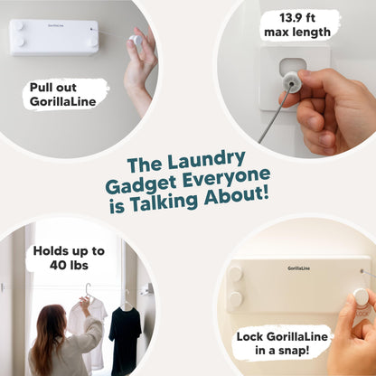 Retractable Clothesline Indoor Outdoor - GorillaLine Double