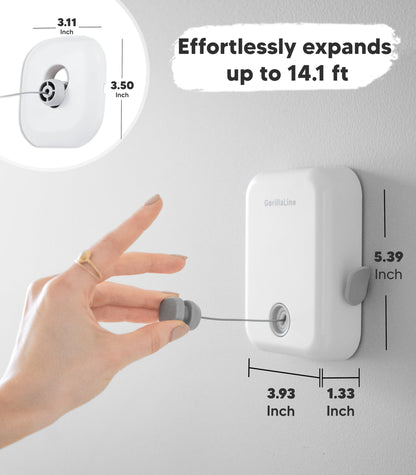 Retractable Clothesline Indoor Outdoor - GorillaLine White