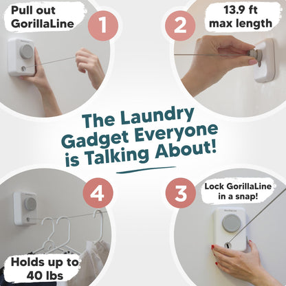 Retractable Clothesline Max – White | GorillaLine