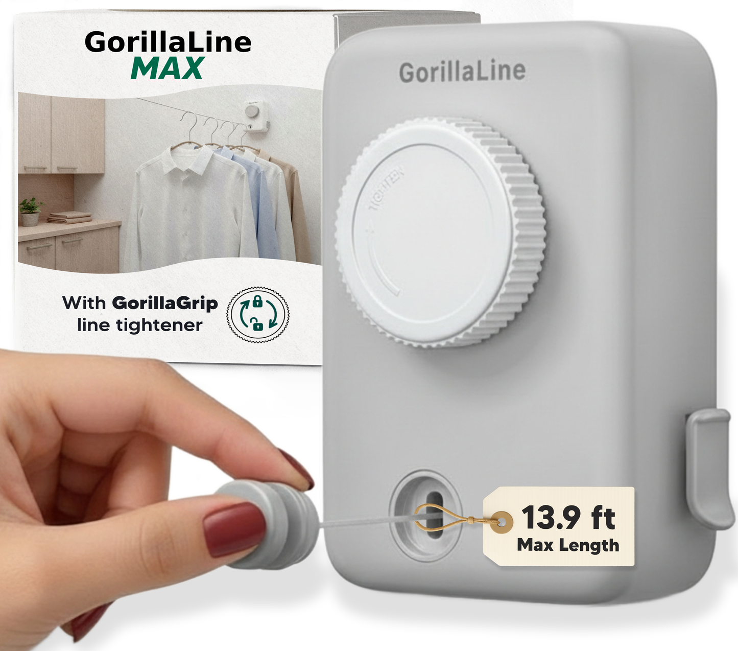 Retractable Clothesline Max – Gray | GorillaLine
