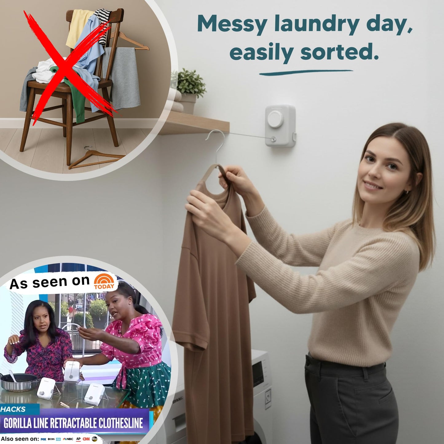 Retractable Clothesline Max – Light Gray | GorillaLine