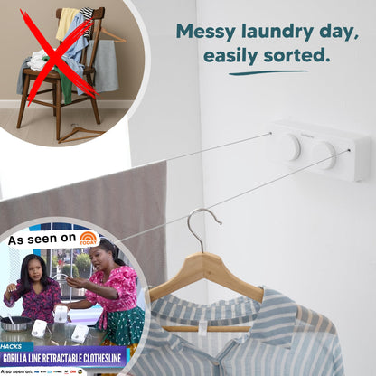 Indoor Clothesline GorillaLine | Double Max with GorillaGrip