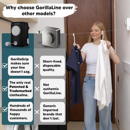 Retractable Clothesline Max – Black – GorillaLine retractable clothesline