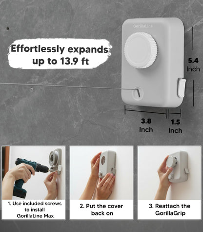 Retractable Clothesline Max – Light Gray | GorillaLine