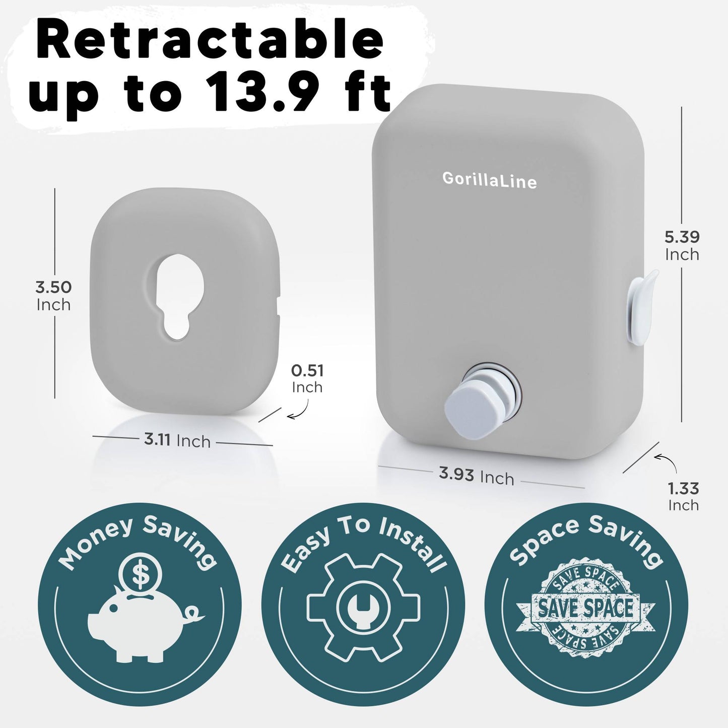 GorillaLine - Retractable Clothesline | Space Saving Laundry Drying Line