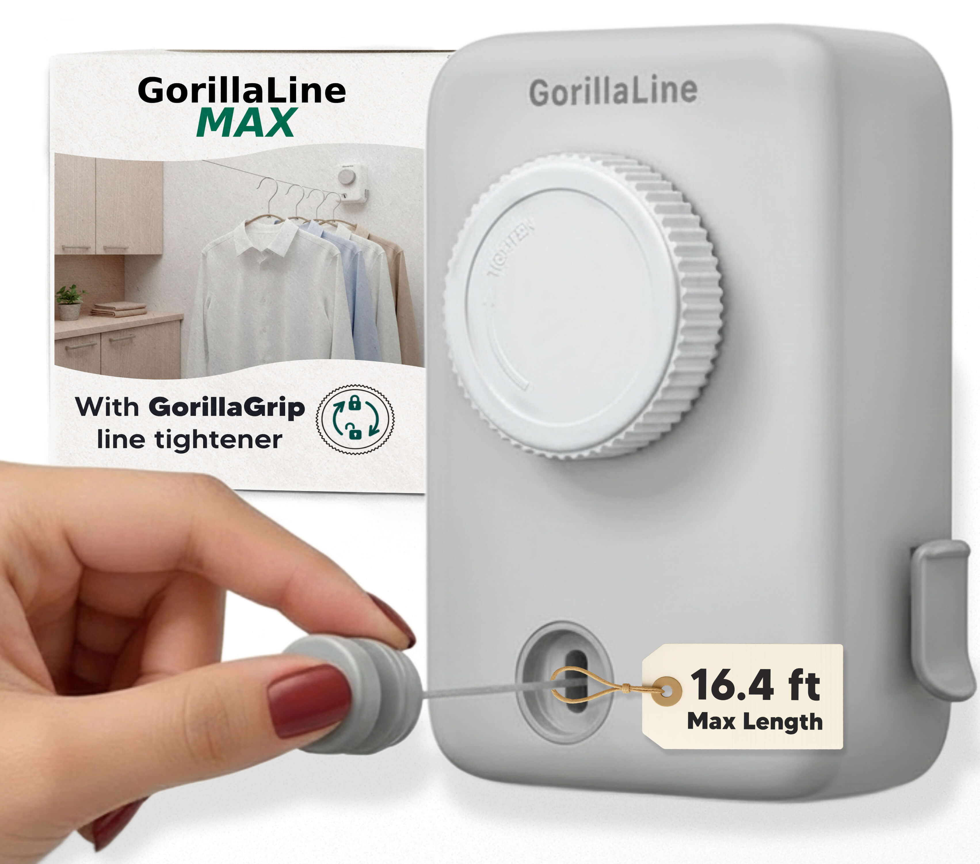 Retractable Clothesline Max – Light Gray | GorillaLine