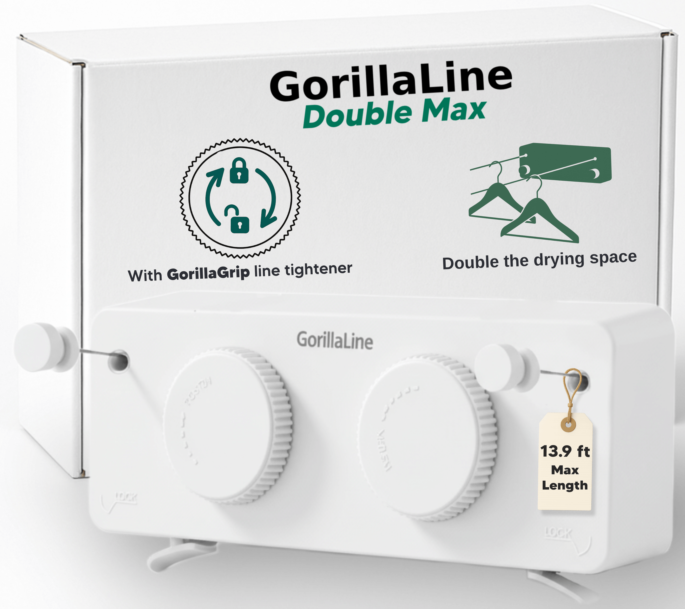 Indoor Clothesline GorillaLine | Double Max with GorillaGrip