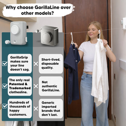 Retractable Clothesline Max – Gray | GorillaLine