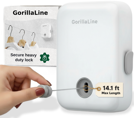 Retractable Clothesline Indoor Outdoor - GorillaLine White